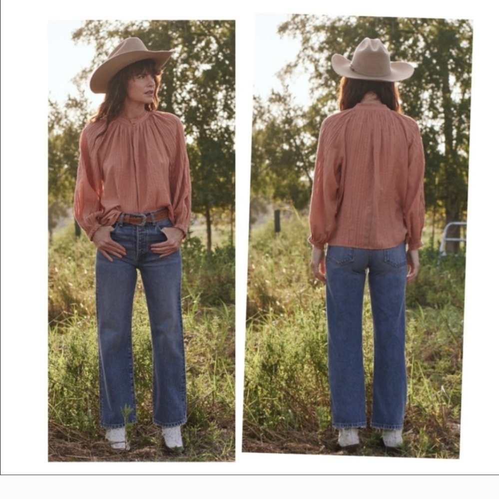 The Great Lightweight Pintuck Blouse - Color Is Terra Cotta - Picture 2 of 14